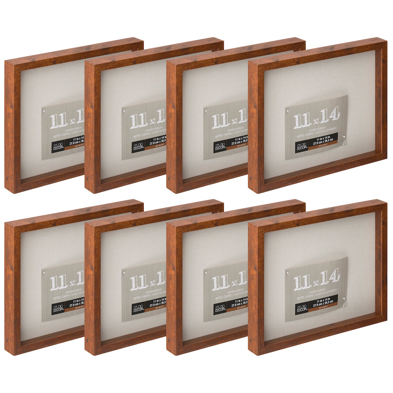 8 Pack: Honey 11" x 14" Belmont Shadow Box by Studio Décor®